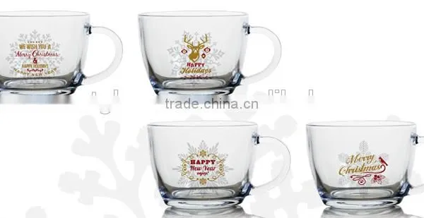 8oz 9oz 10oz 12oz 15oz Christmas Snow Deer Bird Glass Mug Water Glass Cup Set Drinking Cup Set for Promotion photo-5
