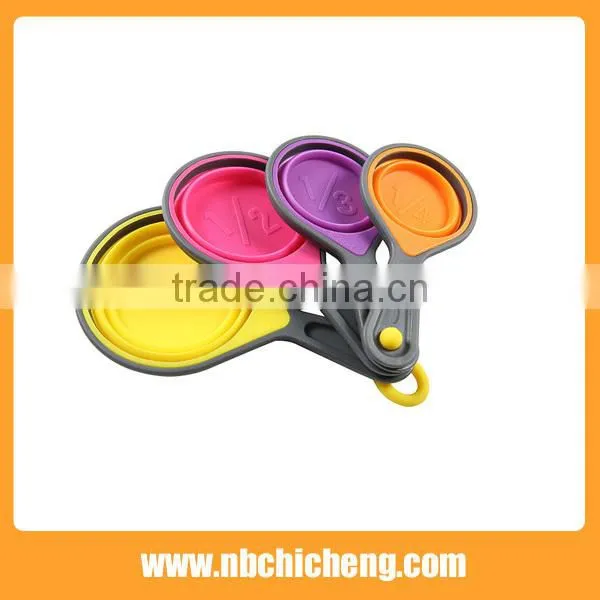 4-pc Set Silicone Foldable Measuring Spoon Measuring Cup Baking Silica Gel Soft Measuring Cup photo-2