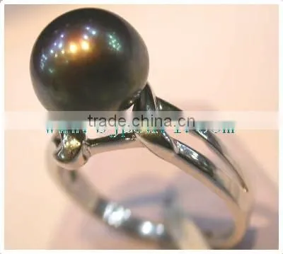 Rose Purple Seawater Tahitian Pearl Ring photo-2