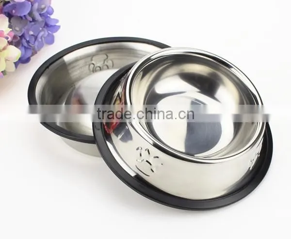 Food Feeder Dish Serving Bowl Water Container Rubber Base Cat Dog Pet Bowl photo-4