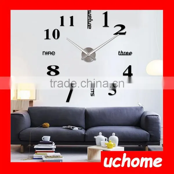UCHOME Modern Home Decoration 3D DIY Sticker Wall Clock photo-5