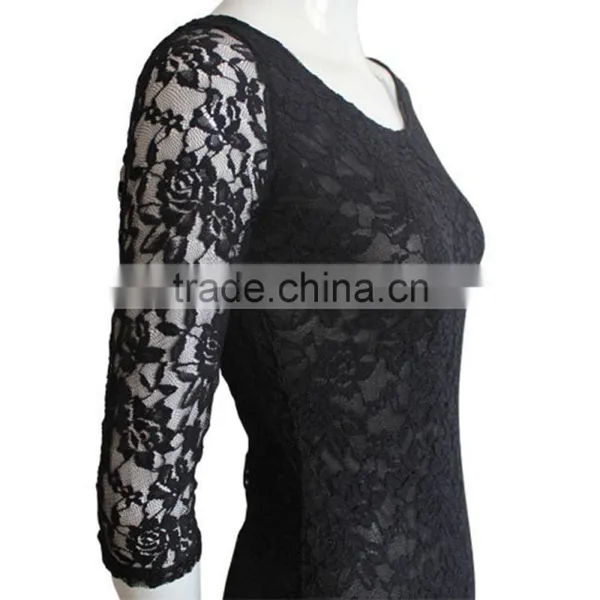 Fashion Women Evening Party Cocktail Long Sleeve Summer Lace Short Mini Dress photo-4