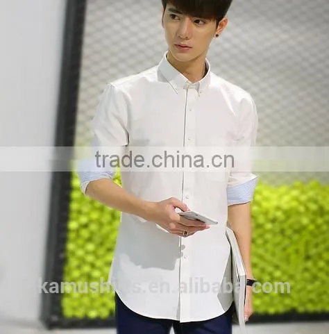 Mens Long Sleeve Dress Shirts Cotton Oxford Shirts photo-2