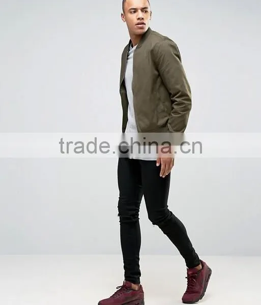 2017 Xinlan High Quality New Design Durable Ribbed Collar 100% Cotton Khaki Running Men Casual Jacket photo-4