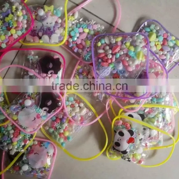 Diy Handmade Acrylic Beaded Set With Custom Logo Bags Pack Early Educational Loose Beads Bags Set for Children Gifts photo-2