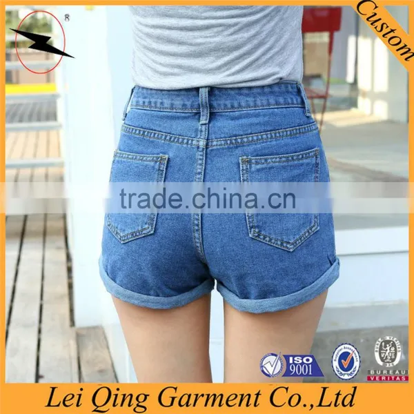 2017 Plus Size XL Ladies Summer Hot High Waist Jean Shorts for Women photo-2