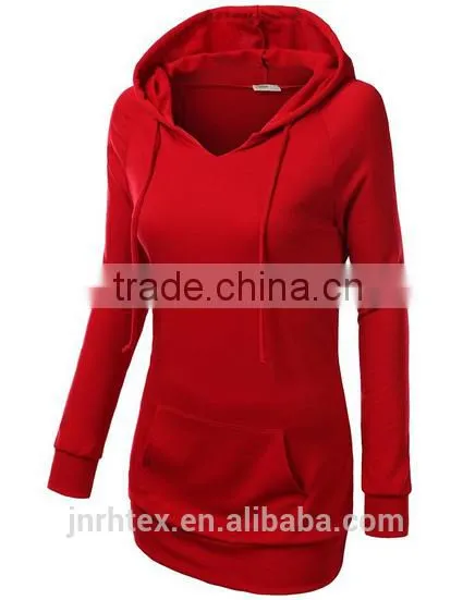 Custom Made Blank Elongated Solid Color Pullover Hoodies photo-3