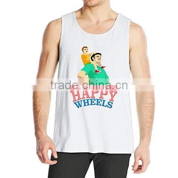 Custom Mens Printed Cotton Silk Tank Top photo-2