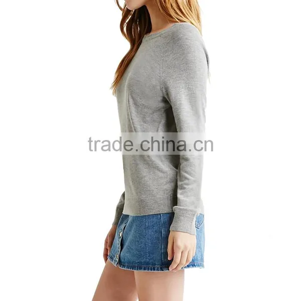 Preepy Look Soft Wool-blend Rib-knit Cuffs Raglan Sleeve Sweater Knitted photo-2