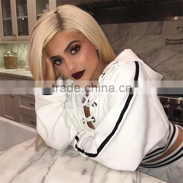 80cotton Custom Logo Printing Lace-up Hoodies Special Plain Sweat Shirt Crop Good Quality Women Crop Top photo-2