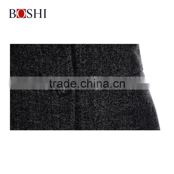 Custom Gery Fashion Blazer Of Ladies Two Button Mandarin Collar Suit photo-6