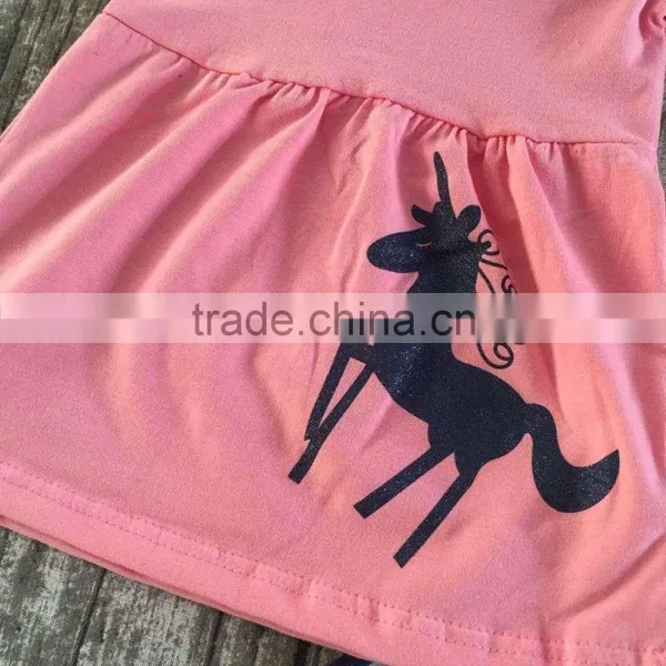 FALL OUTFITS Persnickety Girls 3 Pieces Sets Girls Baby Girls Unicorn Clothing Children Boutique 3 Pieces Floral Unicorn Pant photo-2