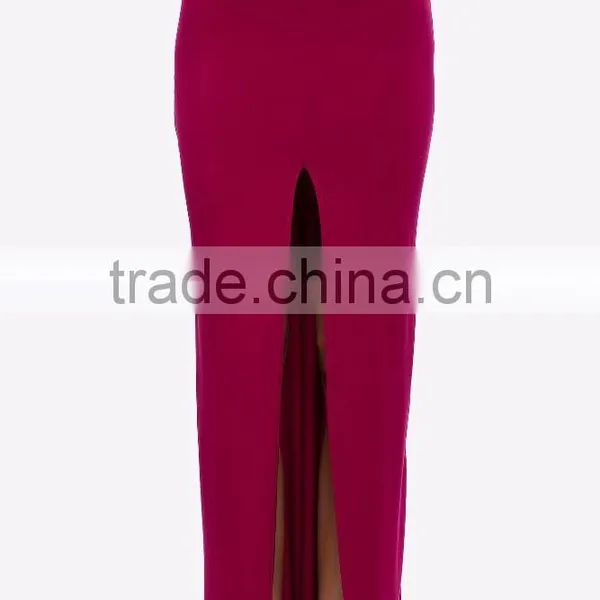 Sexy Latest Long Skirt Design Skirt Ladies Center Slit Maxi Skirt photo-6