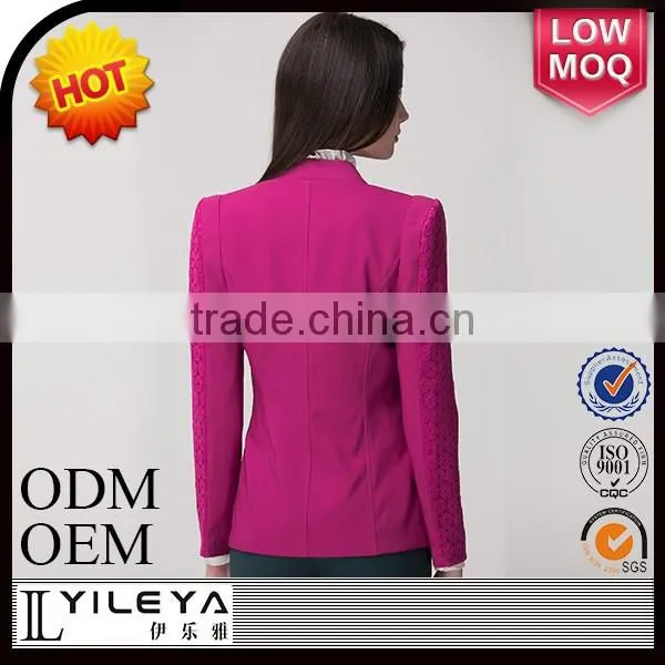 2014 Latest Design Crochet Lace Patchwork Women Business Suit Coat photo-3