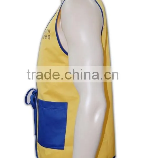 China Manufactory High Quality Front Open Yellow Stand Collar Work Vest photo-3