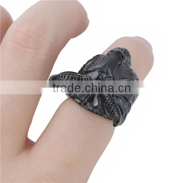 New Design Black Sheep Titanium Steel Men Rings photo-3