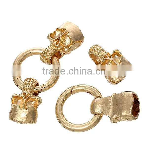Hook Clasps For Leather Bracelet Skull Halloween Gold Plated 5.7cm x 25.0mm photo-3
