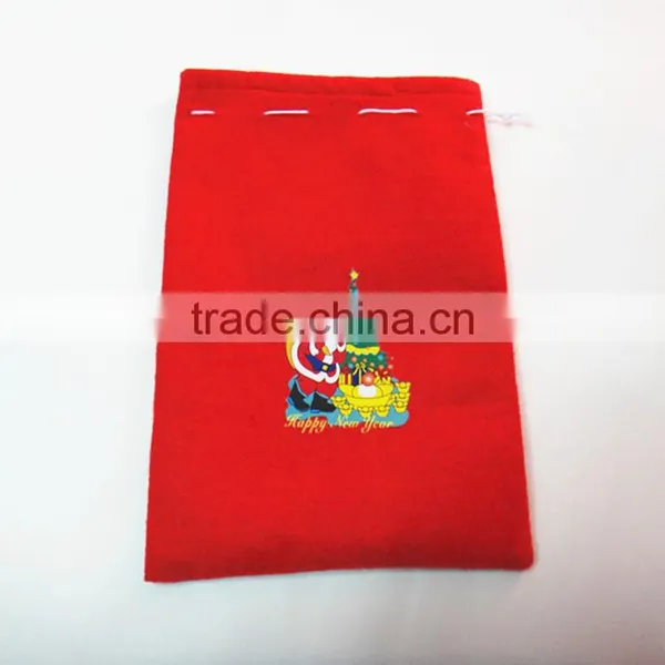 Gift Bag Jewelry Red Velvet Pouch Drawstring Christmas photo-2