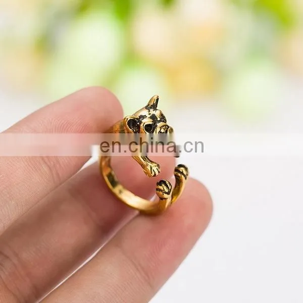 2016 Hot Selling Animal Dog Rings Bulldog Ring Unique Brass Ring photo-3