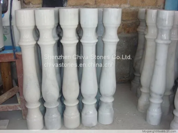 Hollow Stone Pillar White Marble Pillar Solid Marble Column Granite Baluster and Handrail Stairs and Risers photo-3