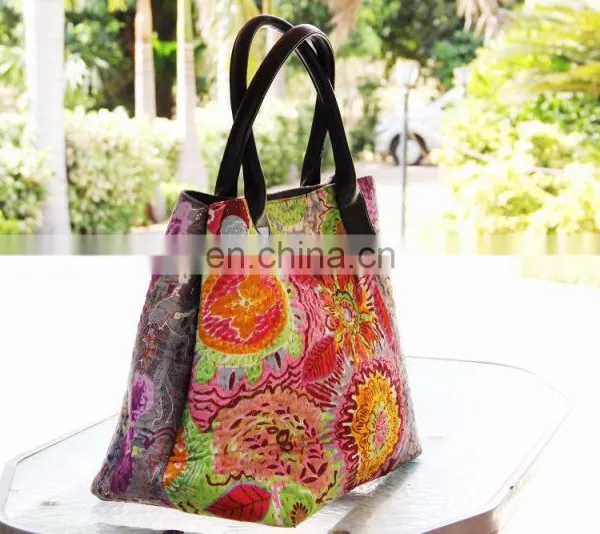 Indian Kantha Luxury Designer 100% Cotton Women Bags photo-2