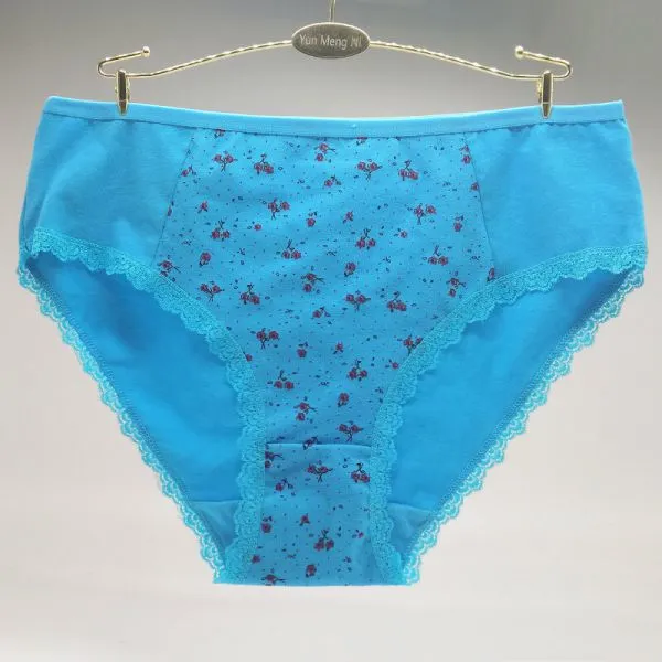 Yun Meng Ni Sexy Underwear Pretty Flower Printed Girls Briefs Big Size Cotton Underwear Women's Panties photo-2