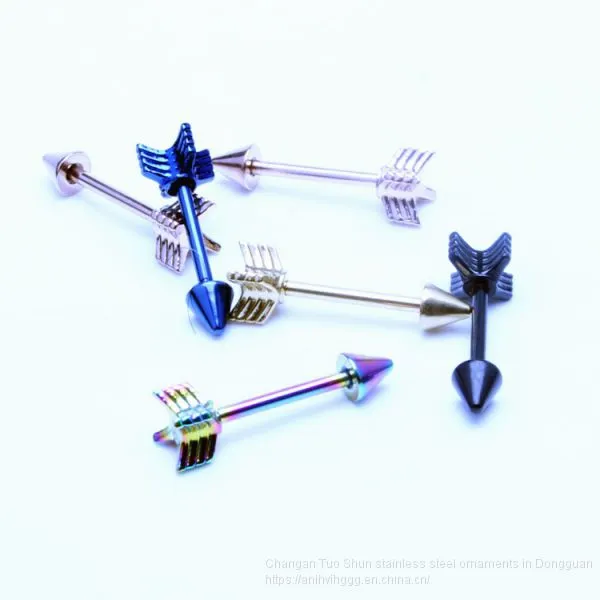 Beauty Care Feather Feather Arrow Earrings, Titanium Body Piercing Foreign Trade Accessories Wholesale photo-3