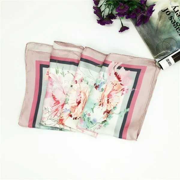 Best Price High Quality Digital Print Custom Fringe Silk Scarf photo-3