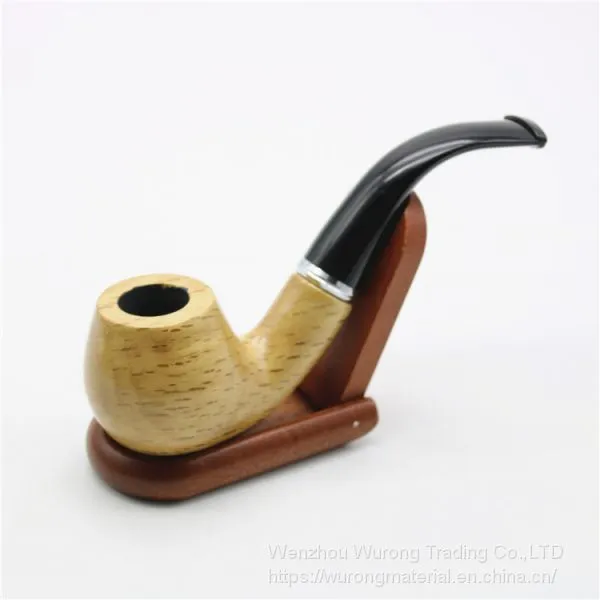 140mm Length Wooden Resin Short Tobacco Pipe With Small Solid Wood Head for Smoking photo-2