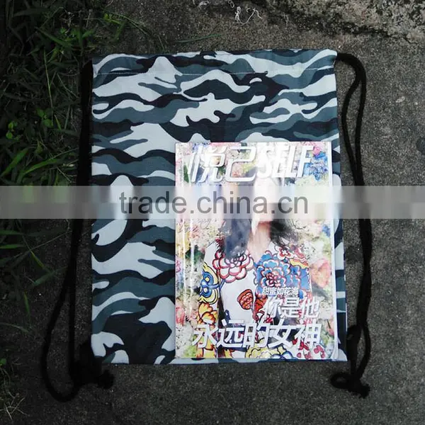 Cheap High Quality Heavy Duty Canvas Digital Army Military Sack Drawstring Backpack photo-4