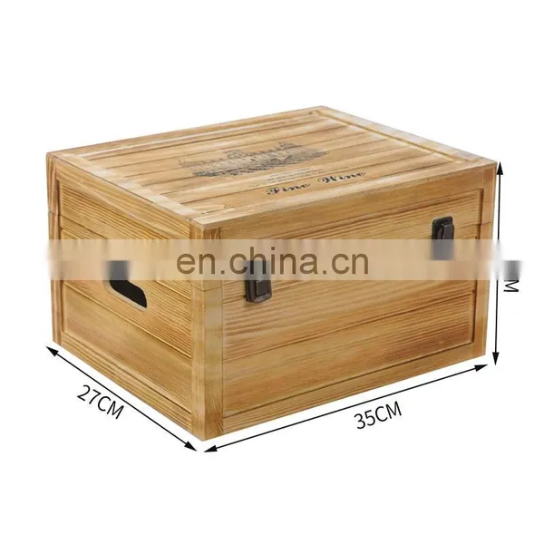 Factory Direct Sale Custom Handmade 6 Bottles Wooden Wine Gift Boxes Hinged Box for Wine photo-5