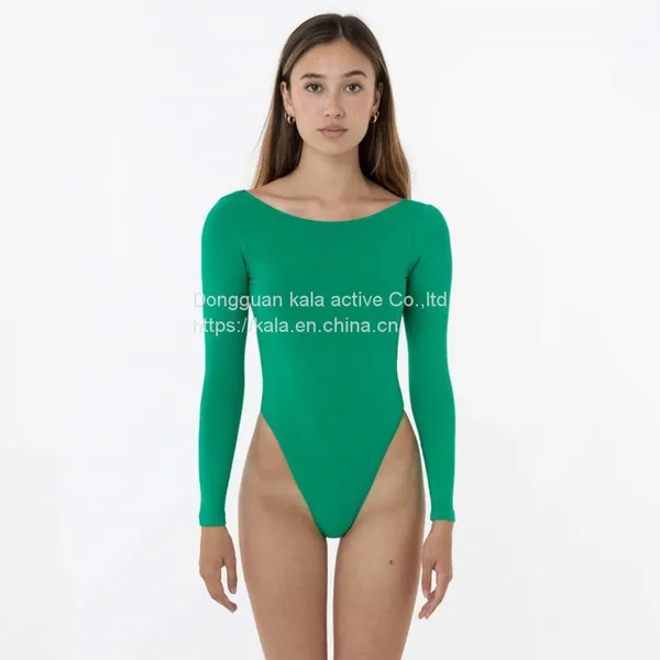 Girl's Dancewear Unitards Long Sleeve Boatneck Dance Bodysuit photo-5