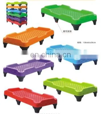 2020 New Preschool Injection Nursery Cot Stackable Sleeping Plastic Child Bed photo-5