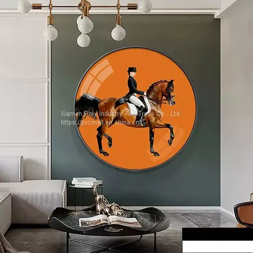 Luxury Home Decoration Printed Abstract Animal Fish Elk Crystal Porcelain Painting photo-3