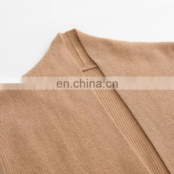 Best Quality 100% Cashmere Sleeveless Cardigan Sweater for Women Solid Color Elegant Long Spring Style Front Logo photo-3