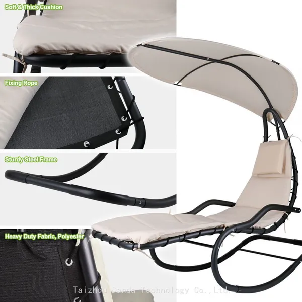 Grey Color Outdoor Modern Design Rocking Chair Indoor/Outdoor Leisure Swing Hanging Chair photo-2