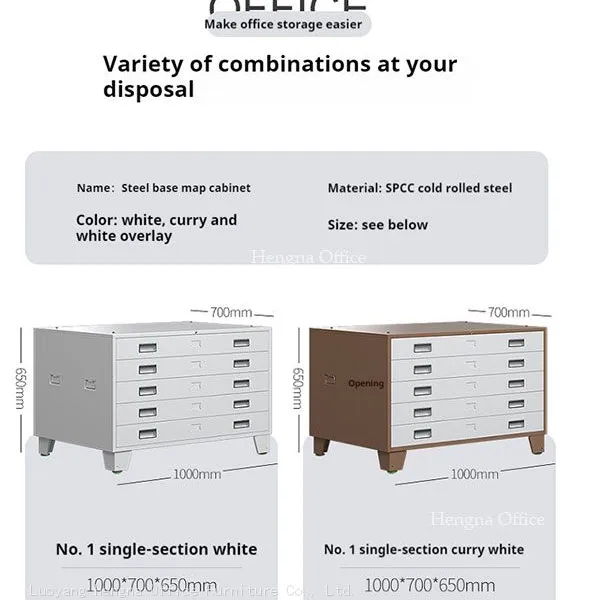 Architectural Blueprint Storage Cabinet With Fine Stainless Steel Handles and Robust Locking System for Safe and Organized Filing photo-3