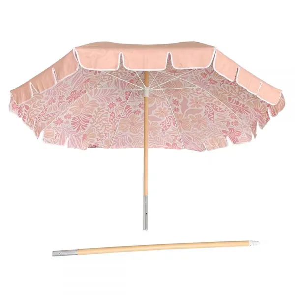 Wholesale 7FT Fringe Beach Umbrellas Outdoor Patio Umbrella With UPF50+ UV Protection OEM Customized Striped Polyester photo-2