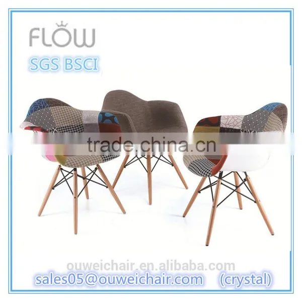 High Quality Classic Bright Colored Dining Plastic Chair With Armrest photo-4