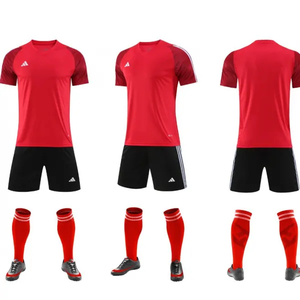 Children's Short-sleeve Sports Jersey Set, Summer Breathable Quick-dry Embroidered Team Logo, Unisex Children's Soccer Uniform Set, Customizable photo-2