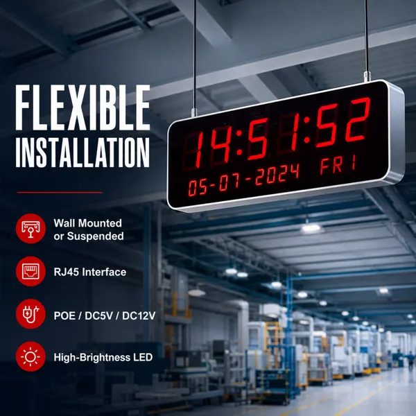 Modern GPS Satellite NTP Digital Clock With Exam-Time Chime Metal