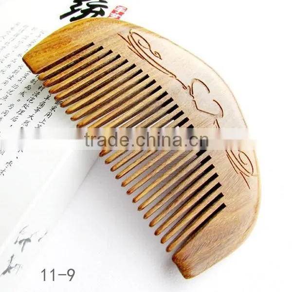 OEM Green Sandalwood no Static Handmade Comb,palo Santo Wood
