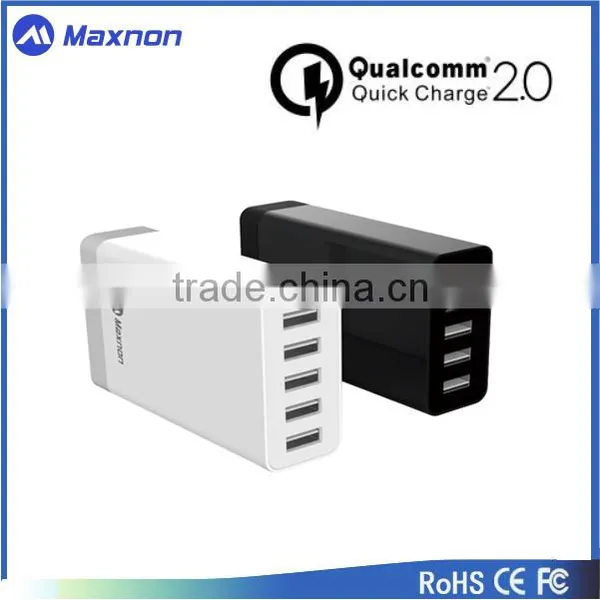 UL Certified 40w 5v 8a 5port Quick Charging USB Travel Charger for Smartphone With QC 2.0 Technology photo-2