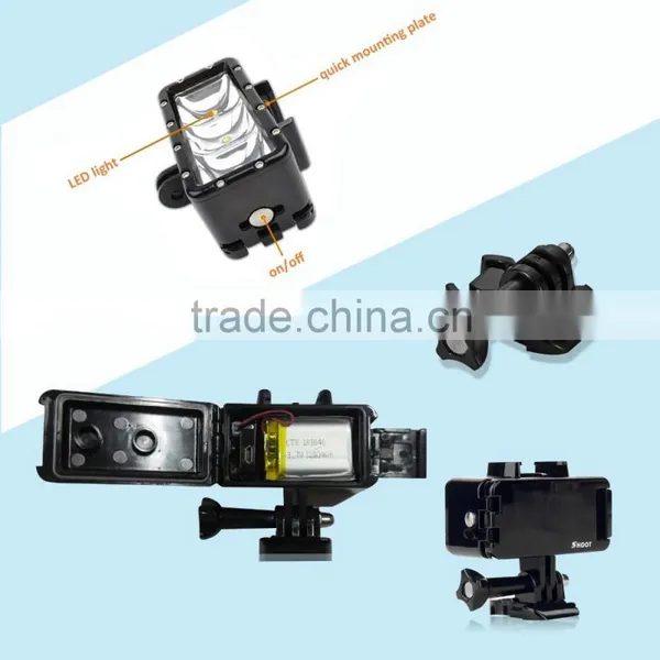 SHOOT Brand Waterproof Diving Mask Led Light for GoPro Hero SJCAM Xiaomi Yi Sports Action Camera photo-2
