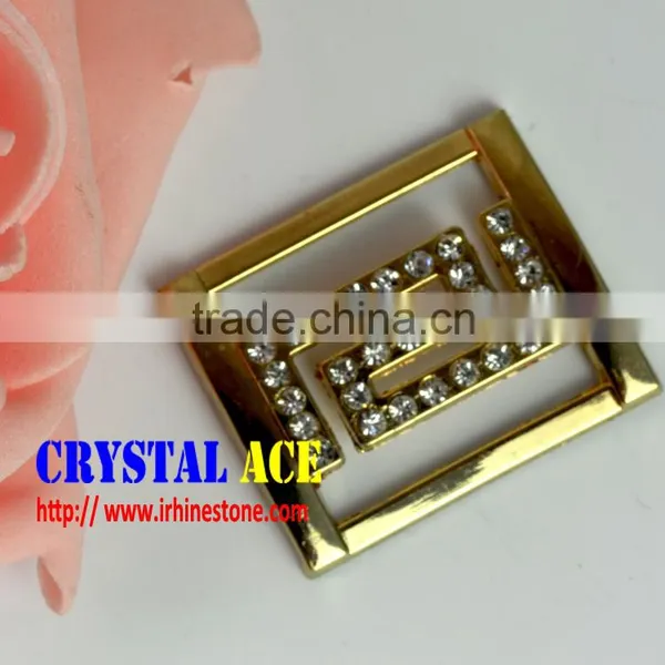 2015 Fashion Dress Buckle, Bikini Gold Connector, Crystal Rhinestone Ribbon Buckle for Bikini Decoration photo-2