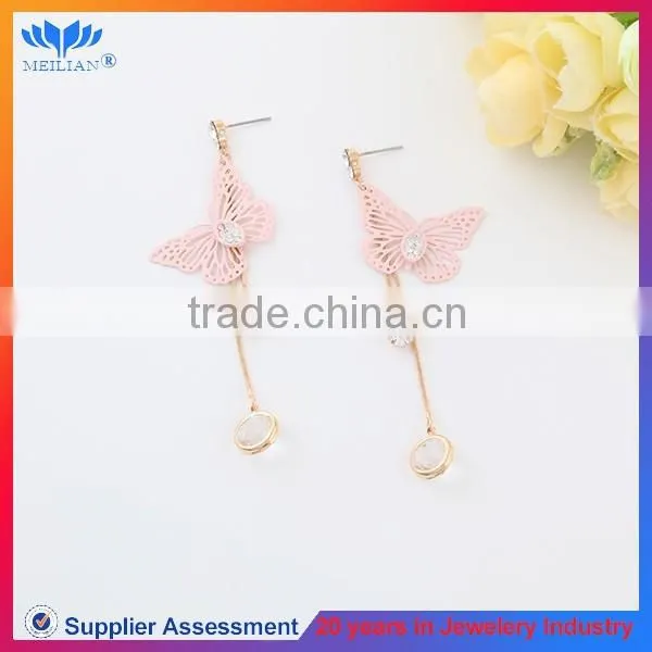 Fashion Colorful Butterfly Charm Tassel Crystal Drop Earrings for Women Wholesale photo-4