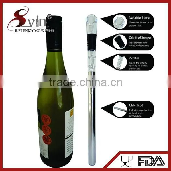 NT-PC01 Bpa Free Sus Stainless Steel Wine Chiller Rods Food Grade Wine Chiller Sticks With Wine Stopper Pourer Function photo-4