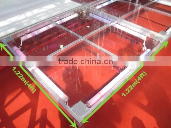 1.22x1.22m (4'x4') Aluminum Frame Acrylic Deck Portable Clear Elevated Stage Platform photo-2