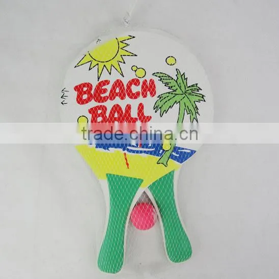 Classic Wooden Beach Tennis Racket Paddle Ball Play Game Set photo-2