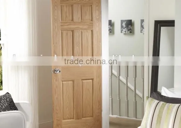 Shopping 2 Panel Oak Veneer Natural Color Wooden Doors Hotel Rooms photo-4